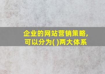 企业的网站营销策略,可以分为( )两大体系